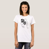 T-shirt Roses argentés noirs (Devant entier)