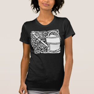 T-shirt Roses Art nouveau et canettes d'eau