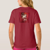T-shirt Roses blanches sur fond texturé rouge foncé (Dos)