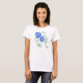 T-shirt Roses bleus (Devant entier)