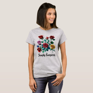 T-shirt Roses couleur eau simple