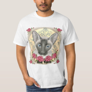 T-shirt Roses de Chat Siamois