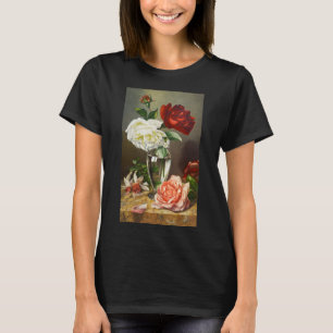 T-shirt Roses de jardin anciennes dans un vase en verre