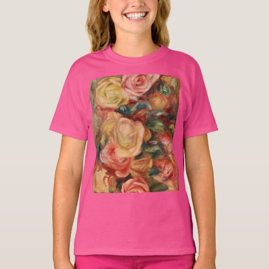 T-shirt Roses de Renoir Impressionist Painting (Devant)