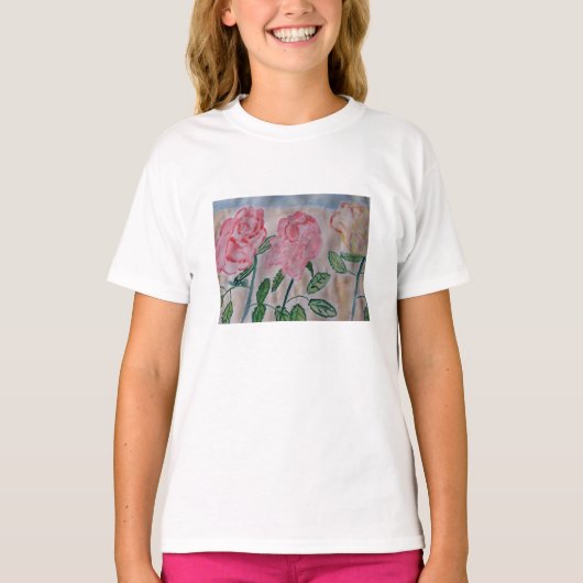 T-shirt Roses d'été Abstraits (Devant)