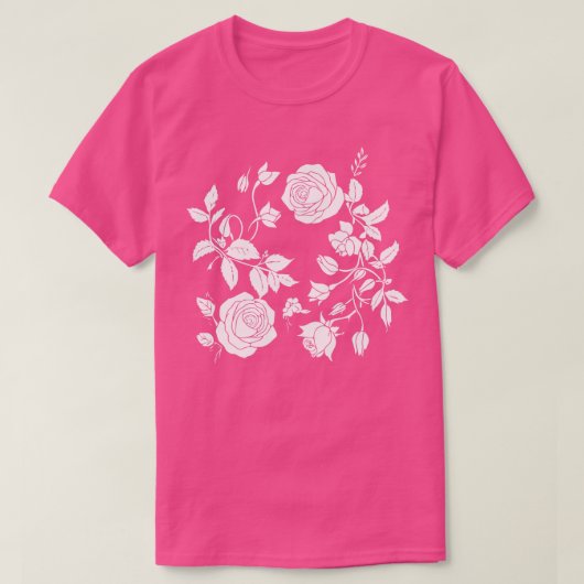 T-shirt roses et fleurs (Design devant)