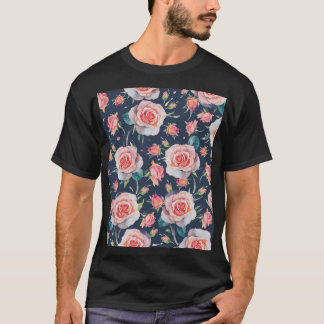 T-shirt Roses et Rosebuds : Floral Seamless.
