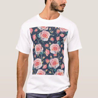 T-shirt Roses et Rosebuds : Floral Seamless.