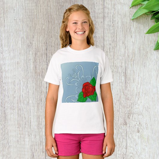 T-shirt Roses Filles Rouges