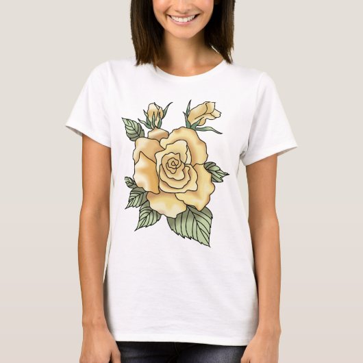 T-shirt Roses jaunes (Devant)