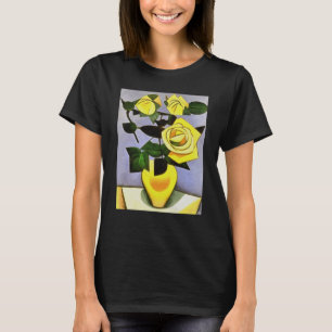 T-shirt Roses Jaunes D'Un Ami Géométrique Abstrait