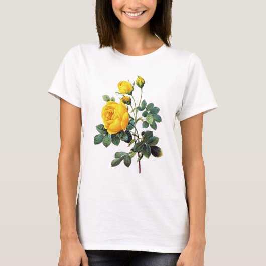 T-shirt Roses jaunes par Pierre Joseph Redoute (Devant)