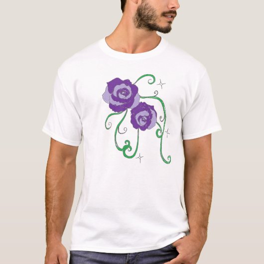 T-shirt Roses pourpres (Devant)