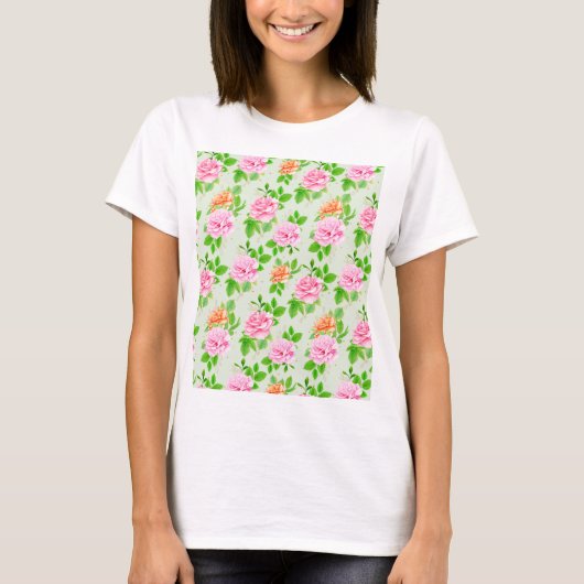 T-shirt Roses roses florales Motif-2367 (Devant)