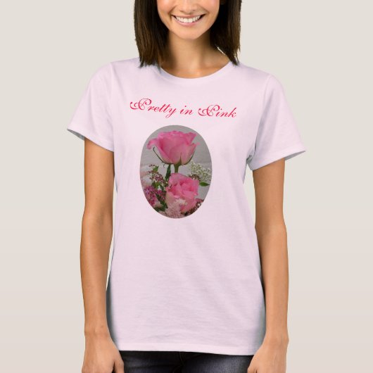 T-shirt Roses roses, jolis dans le rose (Devant)