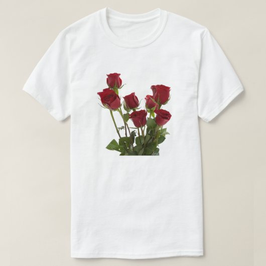 T-shirt Roses rouges à longue tige (Design devant)