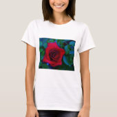 T-shirt Roses rouges aux tons bleus (Devant)