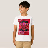 T-shirt Roses rouges Iridescente "Bonne Saint Valentin" Ar (Devant entier)