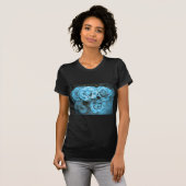 T-shirt Roses vintages bleus (Devant entier)