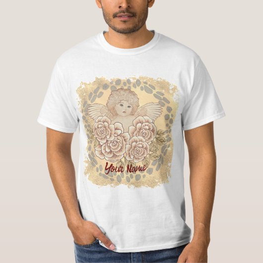 T-shirt Roses vintages Cherub Angel (Devant)
