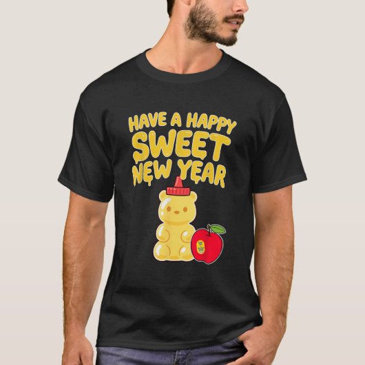 T-shirt Rosh Hashanah Happy Sweet New Year Honey Bear Jewi (Devant)