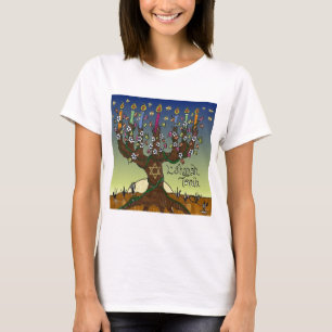T-shirt Rosh Hashanah L'Shanah Tovah Arbre de Vie Menorah