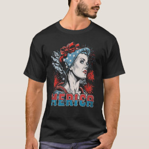 T-shirt Rosie Le Riveter 4 juillet USA Fête des Mères