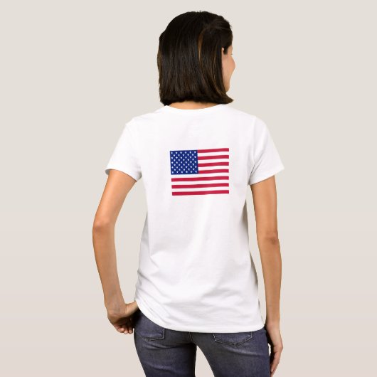 T-shirt Rosie le Riveter avec US Drapeau FAIT IL! (Dos entier)