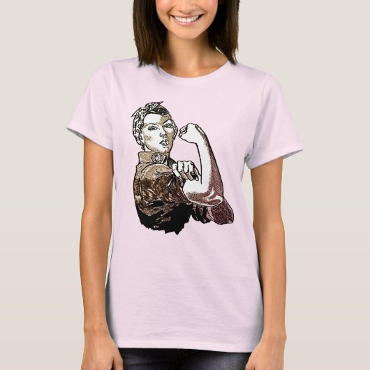 T-shirt Rosie-Le-Riveter Féministe Ligne Graphique Art Bro (Devant)