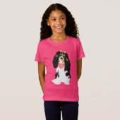 T-Shirt Rosie l'épagneul cavalier rose du Roi Charles (Devant entier)