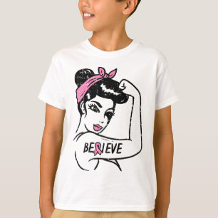 T-shirt Rosie Riveter Croit Combattre Le Cancer Du Sein Co