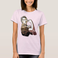 Rosie-The-Riveter Féministe Graphisme Ligne Marron