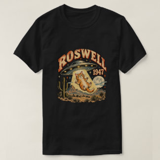 T-SHIRT ROSSELL 1947 ENLÈVEMENT DE CHAT VINTAGE UFO