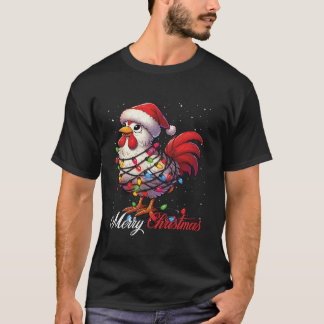T-shirt Roster Joyeux feux de Noël Noël Noël Chapeau Noël