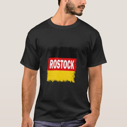 T-shirt Rostock Allemagne avec drapeau allemand (Devant)