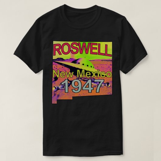 T-shirt Roswell Nouveau-Mexique 1947 s Trippy Cravate psyc (Design devant)