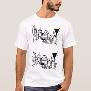 T-shirt "Rothenburg ob der Tauber, Bavière" Minimaliste
