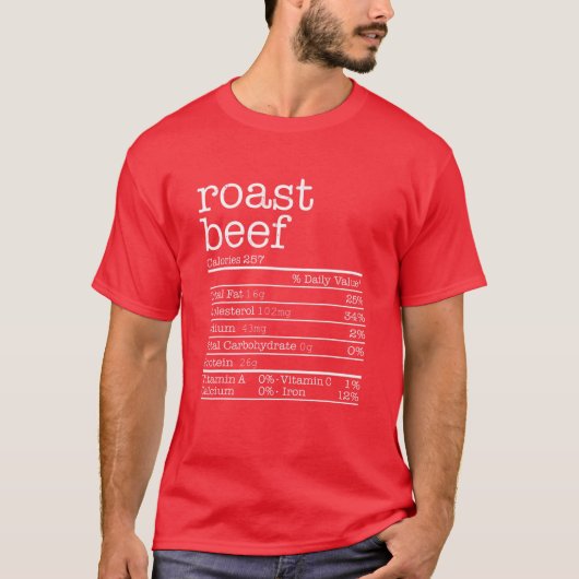 T-shirt Rôti Boeuf valeur nutritive drôle Thanksgiving Chr (Devant)