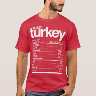 T-shirt Rôti Turquie Faits nutritionnels Jour de l'Action