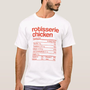T-shirt Rotisserie Chicken Nutrition Fact Thanksgiving Chr