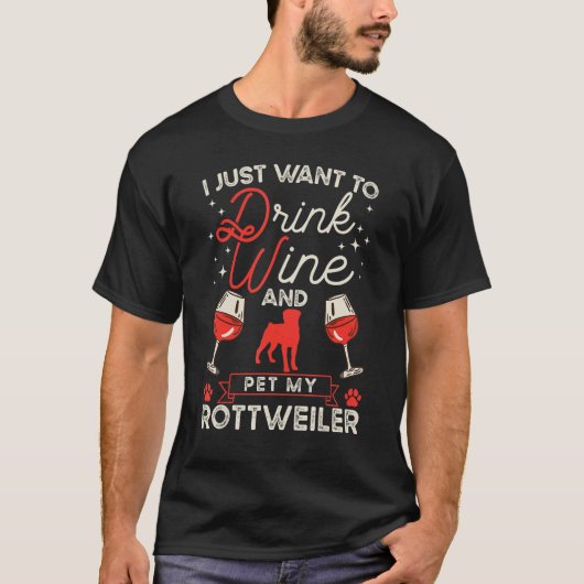 T-shirt Rottweiler And Wine Rotti Rottweiler 2 (Devant)