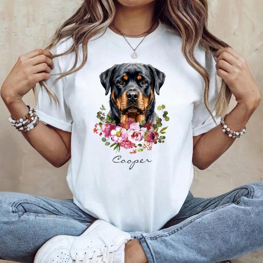 T-shirt Rottweiler aquarelle