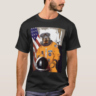 T-shirt Rottweiler astronaute Fière patriotique
