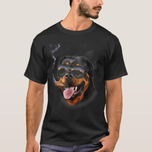 T-shirt Rottweiler avec le Cigar porter l'Avion Sunglass D