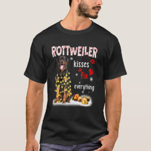 T-shirt Rottweiler Baisers Tout réparer Noël Lumière P