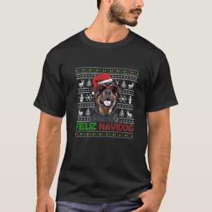 T-shirt Rottweiler Chien Feliz Navidog Drôle Noël