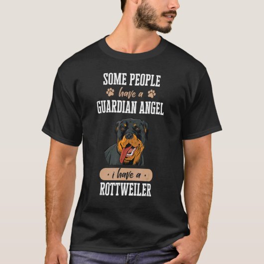 T-shirt Rottweiler Chien Guardian Angel (Devant)