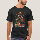T-shirt Rottweiler Chien Noël Arbre Lumières Noël Père Noë (Devant)