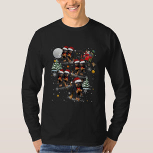 T-shirt Rottweiler Chien Père Noël Lune Noël Drôle de Noël