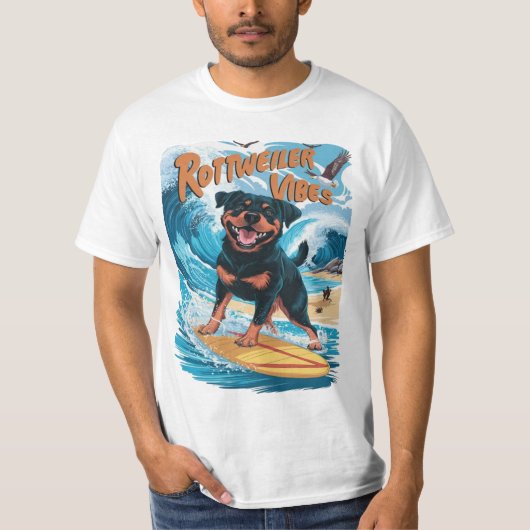T-shirt Rottweiler Chiens Surf Aventure (Devant)